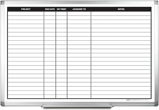 Project Planning Dry-Erase Whiteboard 48" x 36"