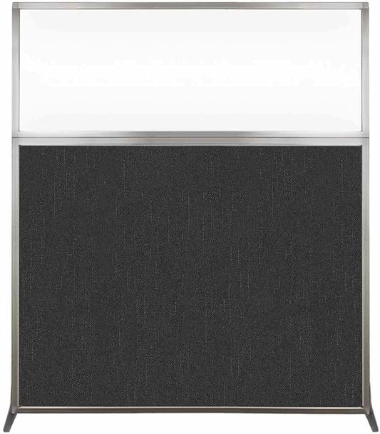 Versare Hush Screen Portable Room Divider | Workstation Wall Divider | Freestanding Privacy Hush Panels | Clear Windows | Fabric Office Divider Screen | Great for Room Separation