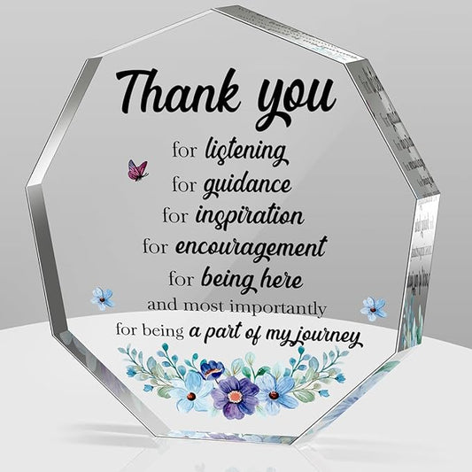 Teacher Inspirational Thank You Gifts for Women Men Boss Colleague Friends Office Staff Gift for Coworker Leaving Job Goodbye Farewell Appreciation Gifts Acrylic Decorative Signs Plaques