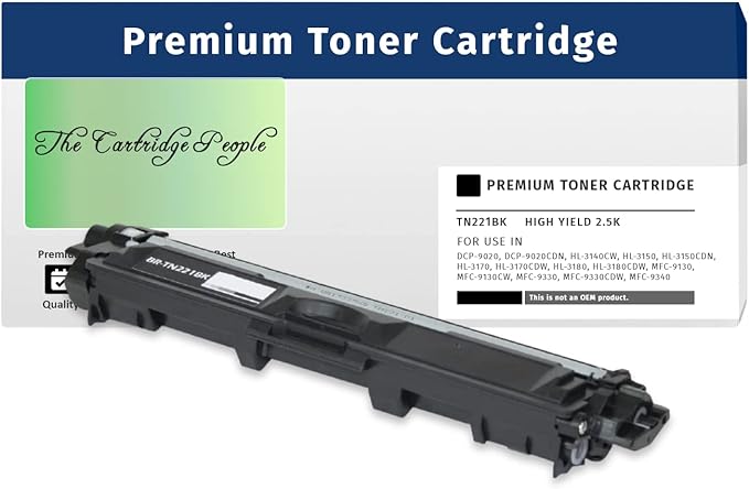 The Cartridge People 4pk New Compatible TN221 (TN221BK) Black Toner Cartridge, 2,500 Pages,DCP-9020, DCP-9020CDN, HL-3140CW, HL-3150, HL-3150CDN, HL-3170, HL-3170CDW, HL-3180, HL-3180CDW, MFC-9130,