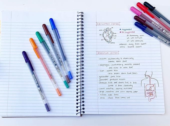 SAKURA Gelly Roll Gel Pens - Medium Point Ink Pen for Journaling, Art, or Drawing - Assorted Colored Ink - 10 Pack