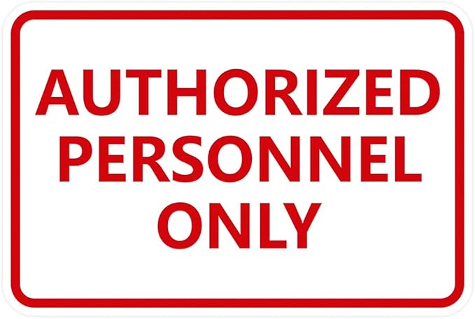 Signs ByLITA Classic Framed Authorized Personnel Only Sign (White/Red) - Small 1 Pack