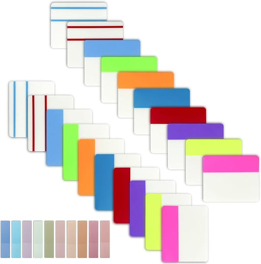 2 Inch Sticky Index Tabs, 600Pcs Writable and Repositionable File Tabs Flags Colored Page Markers Labels for Books, Binders, Classify Files and Books, Reading Notes (21 Set)