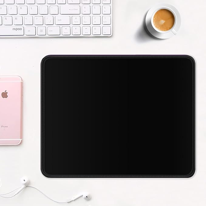 Auhoahsil Black Mouse Pad, 12 x 10 Inch Square Mousepad, 3mm Thick Rubber Mouse Mat with Pretty Design, Premium-Textured Non-Slip for Gaming Work Office Wireless Mouse Men Women