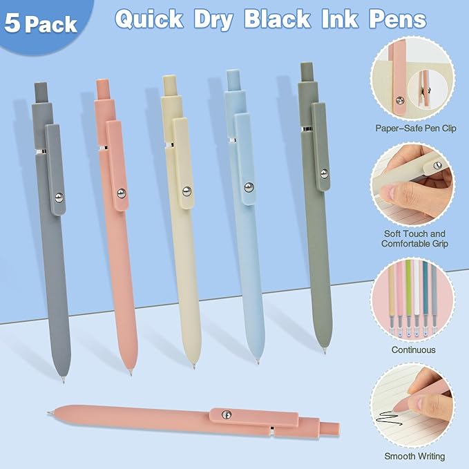 52 PCS Aesthetic School Supplies with Highlighters, Mechanical Pencils, Color Ink Gel pens, Pencil Case, Bible Study Supplies, Pens Pencils and Highlighters Set, Stationary Set for Student (Blue)