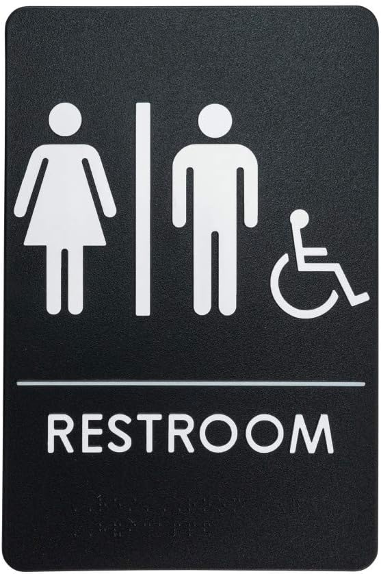 Men's/Women's Restroom Sign for Handicap Accessible Restroom ADA-Compliant Bathroom Door Sign, Made in USA, Pack of 24