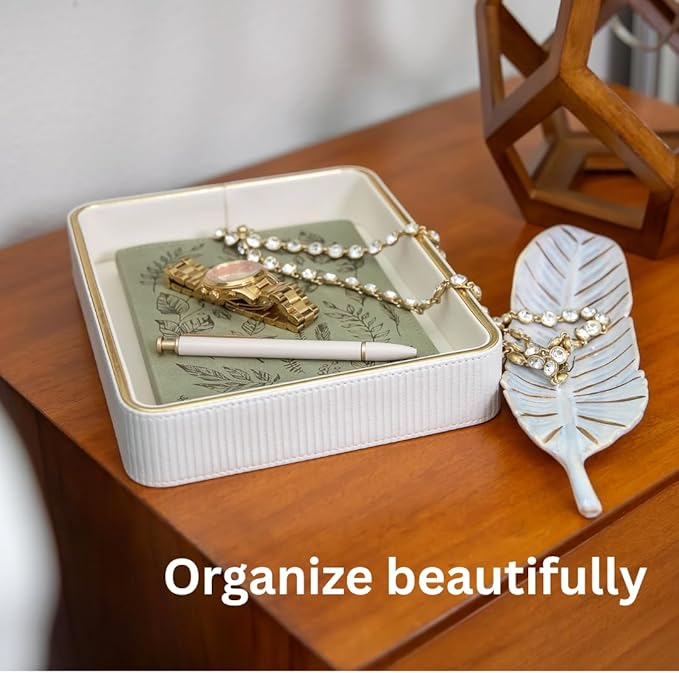 Perfume Tray for Women Valet Tray Night Stand Bedside Organizer| Perfume Organizer Catchall| Perfume Trays for Dresser Vanity Tray for Dresser Countertop| Perfume Holder