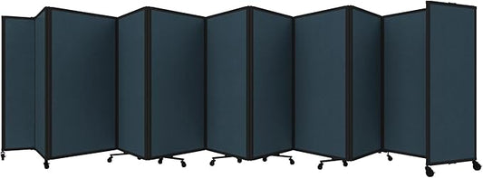 Versare Room Divider 360 Portable Wall Partition | Folding Panels | Large Freestanding Divider | Locking Wheels | Temporary Room Separator