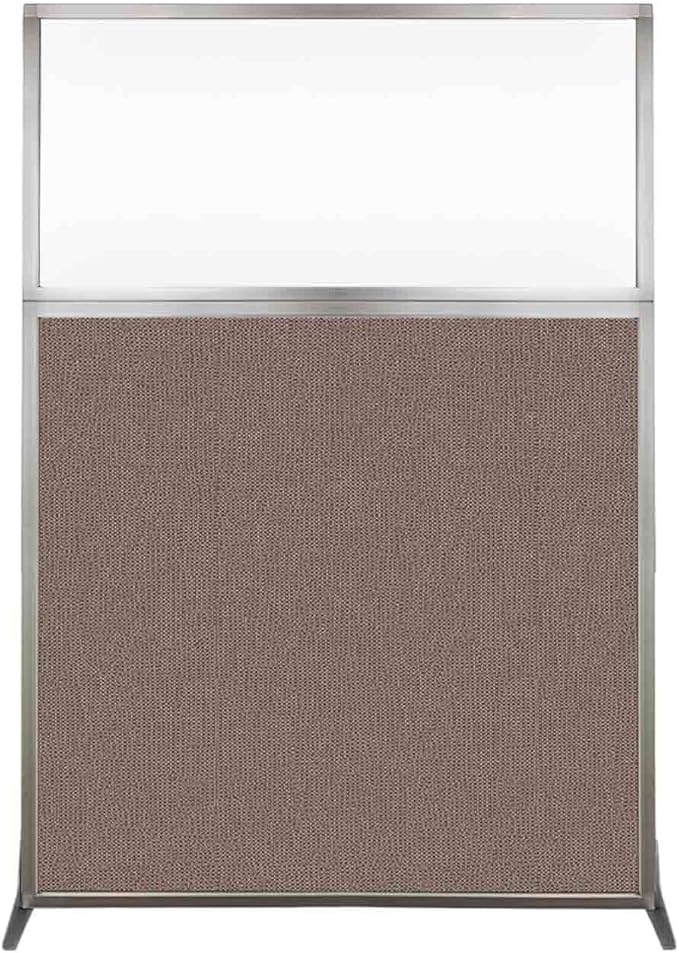 Versare Hush Screen Portable Room Divider | Workstation Wall Divider | Freestanding Privacy Hush Panels | Clear Windows | Fabric Office Divider Screen | Great for Room Separation