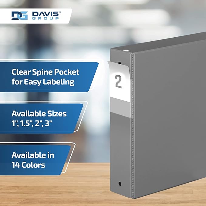 Premium Economy 6-Pack 3-Ring Binders for School or Office, Round-Ring Binders, 2 Inch, Gray