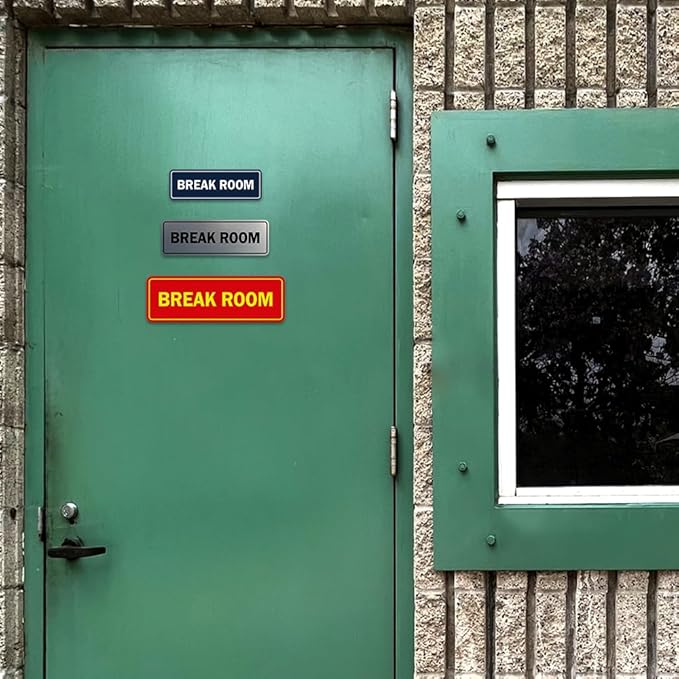 Standard Break Room Door or Wall Sign - Lt Gray - Small 1 Pack