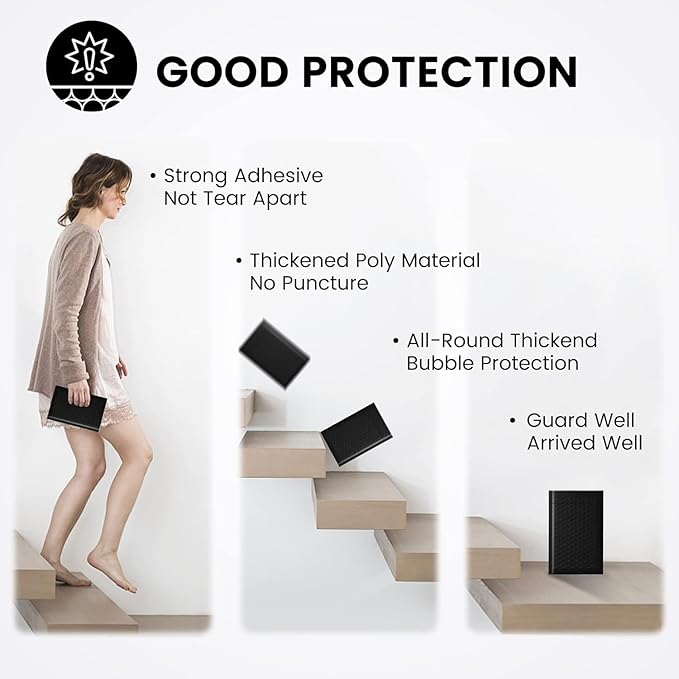 Fuxury Black Bubble Mailers 4x8" Padded Envelopes 19200 Pack Bulk Strong Adhesion Full Pallet of Padded Mailers Thick Bubble Envelopes for Small Business Mailing Small Items,Jewelry,Makeup