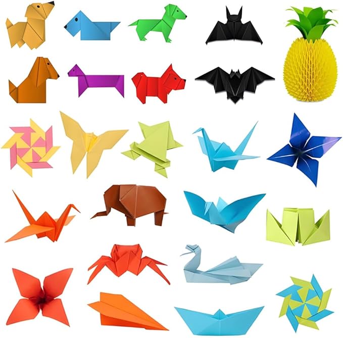 A4 Origami Paper Colorful 100 Sheets, 8.27×11.7 inch Double Sided Color Easy Fold Big Origami Paper A4 Colored Copy Papers Thin 70gsm for Beginners, DIY handwork Art Craft Projects (210 x 297 mm)