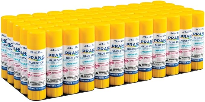 Prang Washable Glue Stick, Clear, 74 Oz., 60 Count