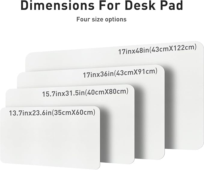 Aothia Leather Desk Pad Protector, Mouse Pad,Office Desk Mat, Non-Slip PU Leather Desk Blotter, Laptop Desk Pad, Waterproof Desk Writing Pad for Office and Home (48"x17", Off-White)