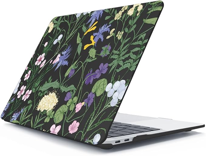 for MacBook Air 13 inch Case 2021 2020-2018 A2337 M1 A2179 A1932, Plastic Hard Shell Case&Keyboard Cover&Screen Protector&Webcam Cover Compatible with MacBook Air 13" Retina, Elegant Floral