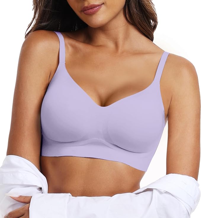 OEAK Womens Wireless Bras Comfortable Push Up Bra No Underwire Bra Full Support Lift Bralette Everyday Seamless Tshirt Bras