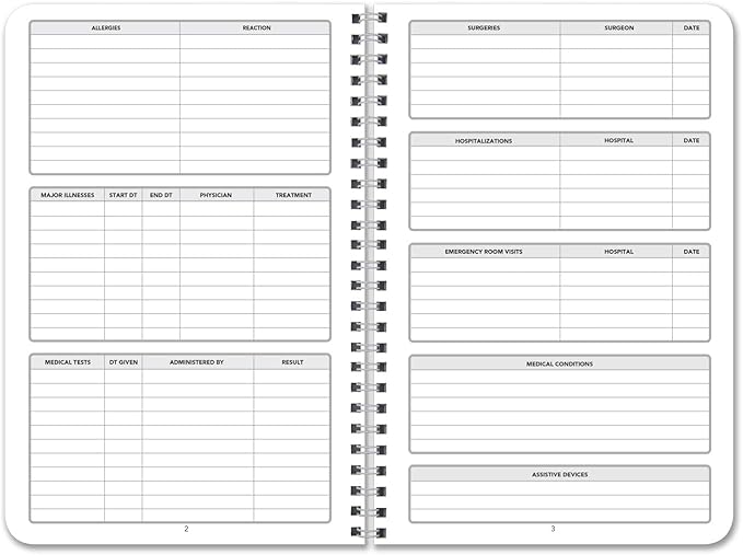 BookFactory Medication Log Book Daily Medicine, Pills, Drug, Prescription, Medications and Reaction Tracking Record Journal Logbook - Wire-O, 110 Pages, 6'' x 9'' LOG-110-69CW-PP(Medication)