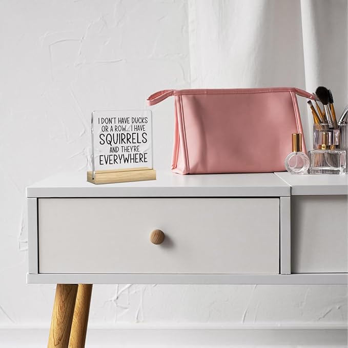 Funny Office Quote Decor, Funny Desk Signs, Office Gifts for Coworkers, Desk Decorations for Women, Cute Humor Offices Acrylic Desks Decor With Wooden