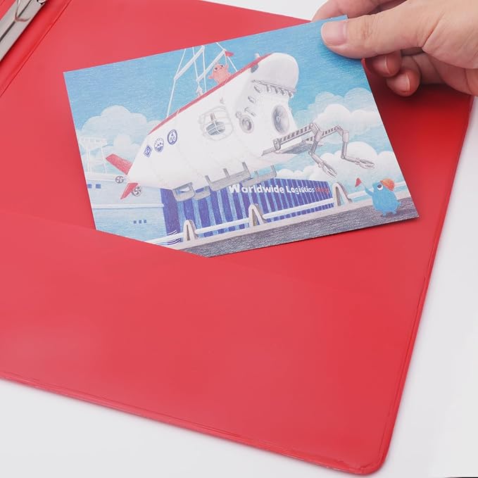 COMIX 3 Ring Binder 1.5 inch with Clear View Cover, 1.5" View Binder Holds 300 Sheets of US Letter Size Paper, 6 Pack (Assorted)