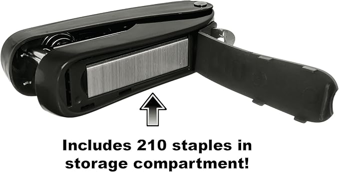Praxxis Pro Office Supplies - Aria-Plus Half-Strip Mini Stapler - Durable, Compact, and Colorful Stapler for Office and Travel Use, Compatible with Standard 26/6 Staples, Charcoal