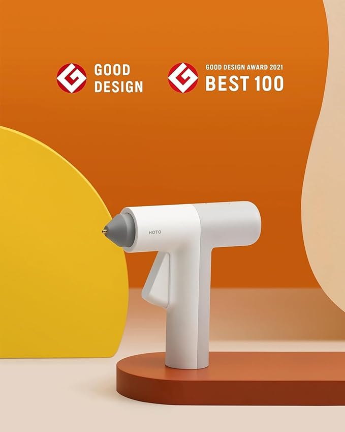HOTO Cordless Hot Glue Gun, Minimalist Style, 30s Heating Fast, Smart Power-off, Compact Size, Intelligent Temperature Control, USB-C Rechargeable,10 Glue Sticks for Crafts, DIY Arts, Home Repairs