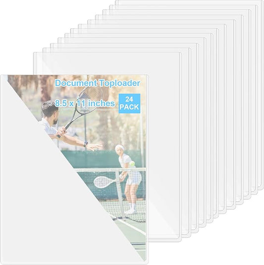 24 Pack Hard Plastic Sheet Protectors, 8.5 x 11 Inch Poster Protector & Document Protectors, Magazine Protector Sleeves for Photos, Prints, Menus, Document Sleeves 8.5 x 11