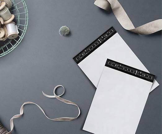 KKBESTPACK 10x13 Poly Mailers Self Sealing Shipping Envelopes CPB68 Waterproof Postal Bags (White,10x13 Pack of 1000)