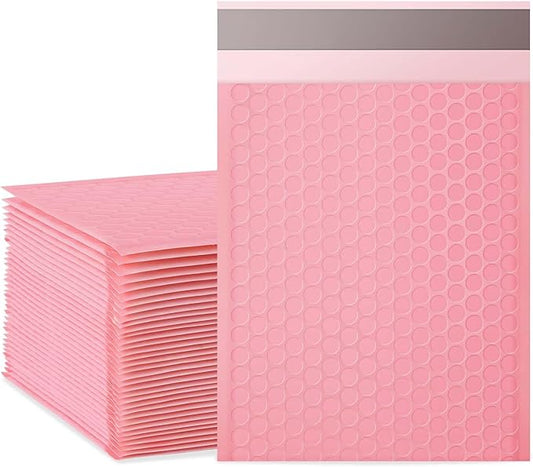 packbabol Bubble Mailers, 8.5x11 Inch Poly Padded Bubble Mailers Pack of 50 Bubble Envelopes Opaque Self Seal Adhesive Waterproof Bags for Shipping and Packaging (Pink)