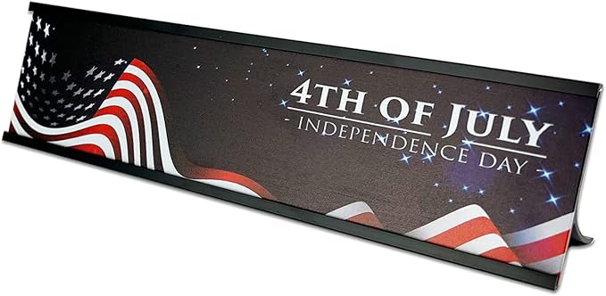 2" x 10" Personalized Aluminum Name Plates for Desk or Wall, Can Add Custom Logo Image, Two Name Plates Colors Silver, White, Holders are Optional (Custom Image)