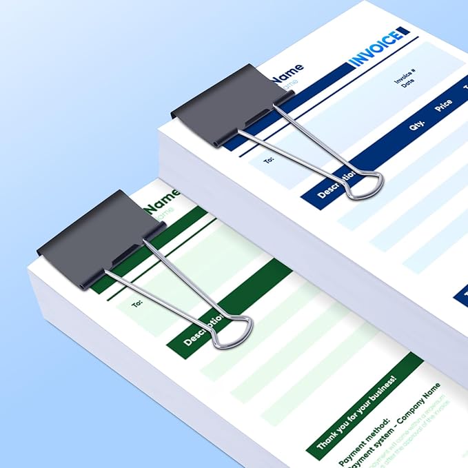 Ufmarine Jumbo Binder Clips 3 inch (6 Pcs), Extra Large Binder Clips Giant for Office Supplies