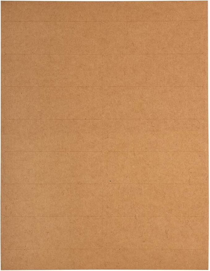JAM PAPER Shipping Address Labels - Rectangular - 1 1/3 x 4 - Brown Kraft - 126/pack
