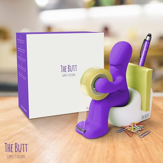 The Butt Tape Dispenser – Funny Gifts for Men – Weird Stuff, Desk Accessories for Men - Novelty, Fun Office Supplies Gag Gifts for Men - Teacher Gifts Boss Gifts for Men - Going Away Gift for Coworker