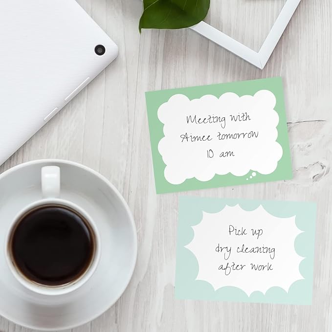 Word Bubble Sticky Note Assortment / 4" x 3" Vibrant Repositionable Sticky Notes/Set of 6 Colorful Speech Bubble Pads/Made in The USA