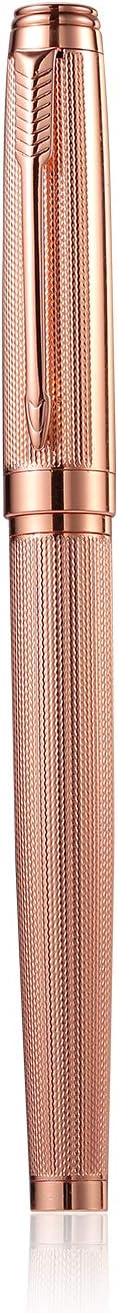 Rollerball Pen for Men Women Luxury Metal Executive Pens Home Office Use with 2 Extra Refills Black Ink 0.7mm G2(rose gold)
