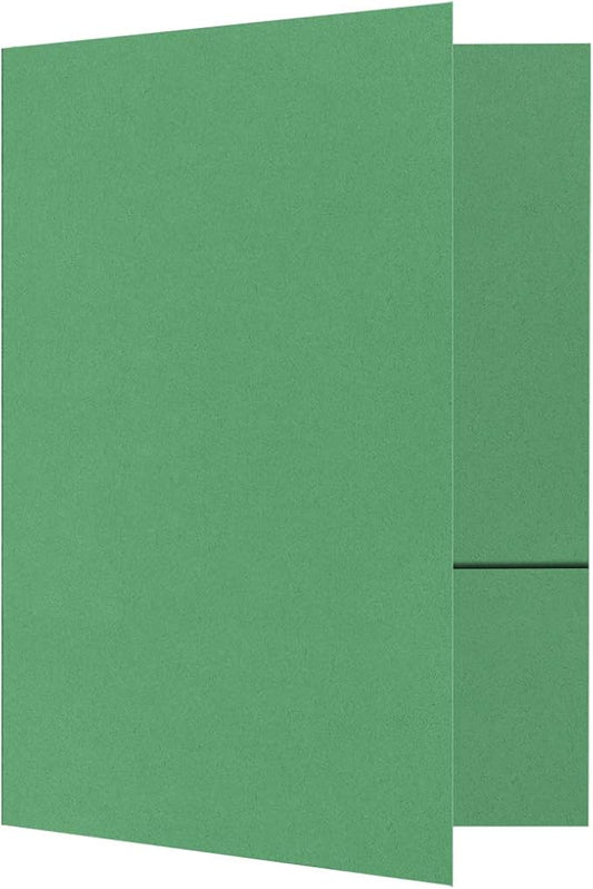 LUXPaper 9" x 12" Presentation Folders | Two Pocket | Holiday Green | 100lb. Cover | 10 Qty
