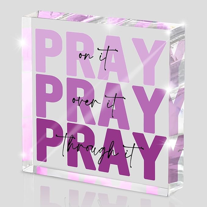 Purple Christian Gifts for Women -Religious Plaques Christian Woman Decor Gifts - Modern Home Office Kids Room Bathroom Bedroom
