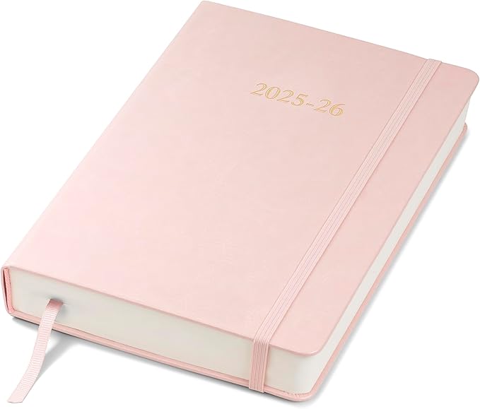 Wykeham's Executive 2025-26 Daily Journal Planner – Customization Available – Mid-Year Academic Diary (Rose, 8.5"×5.5")