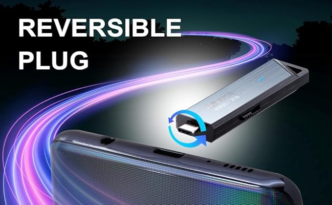 ADATA Elite UE800 2TB USB Type-C USB 3.2 Gen2 Flash Drive Portable SSD Up to 1000MB/s Read/Write (AELI-UE800-2T-CSG), Compatible with iPhone 15 Pro Series/Android/Playstation 5