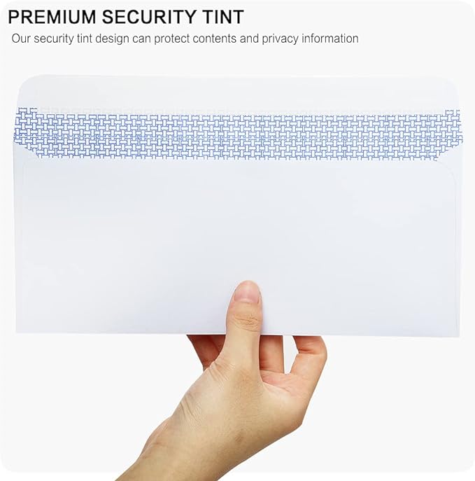 1000 Pack #10 Double Window Security Self-Seal Envelopes - Suitable Size for Multiple Business Statements, Quickbooks Invoices, and Return Envelopes, Size 4-1/8 x 9-1/2 - White - 24 LB