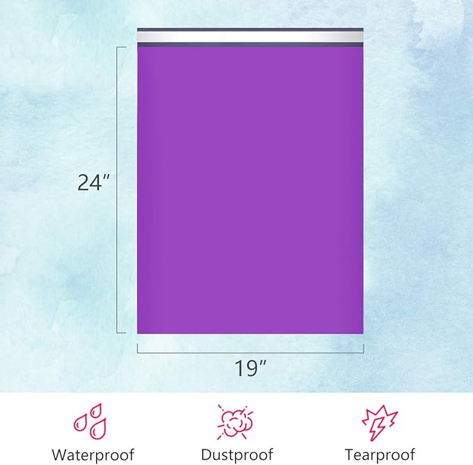 UCGOU Poly Mailers 19x24 Inch Purple 100 Pack Extra Large Shipping Bags Strong Thick Mailing Envelopes Self Seal Adhesive Waterproof and Tear Proof Boutique Postal for Clothing Quilt and More