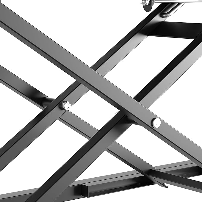 Decoholic Single 24 inch Scissors Lift Keyboard and Mouse Riser, Height Adjustable Standing Desk Converter for Ergonomic Sit Stand Workstations，suitable to hold large/small items (24inch, Black)