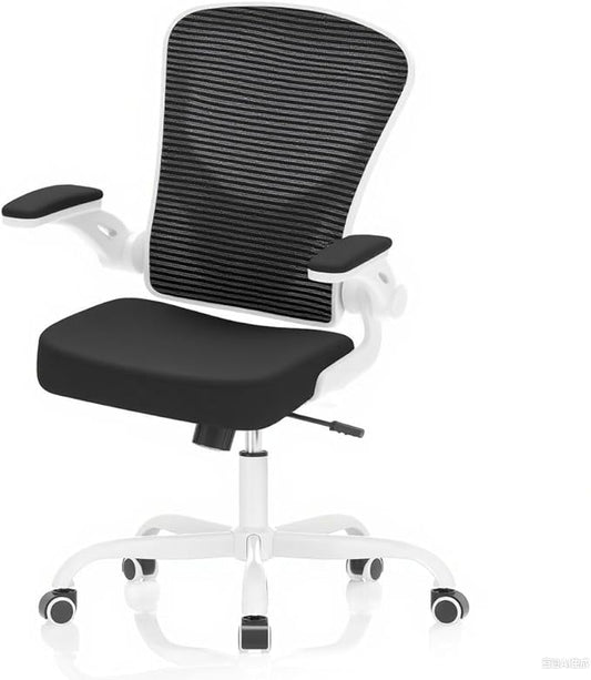 Office Chair, Ergonomic Desk Chairs 330LBS Capacity High Back Mesh Computer Chair with Flip-up Armrests, Comfy Work Chair with Adjustable Lumbar Support, Rolling Chair