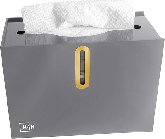 H4N Multifold Hand Paper Towel Dispenser Countertop, Compact Design, Single Sheet Dispensing for Home and Commercial Use, Gray