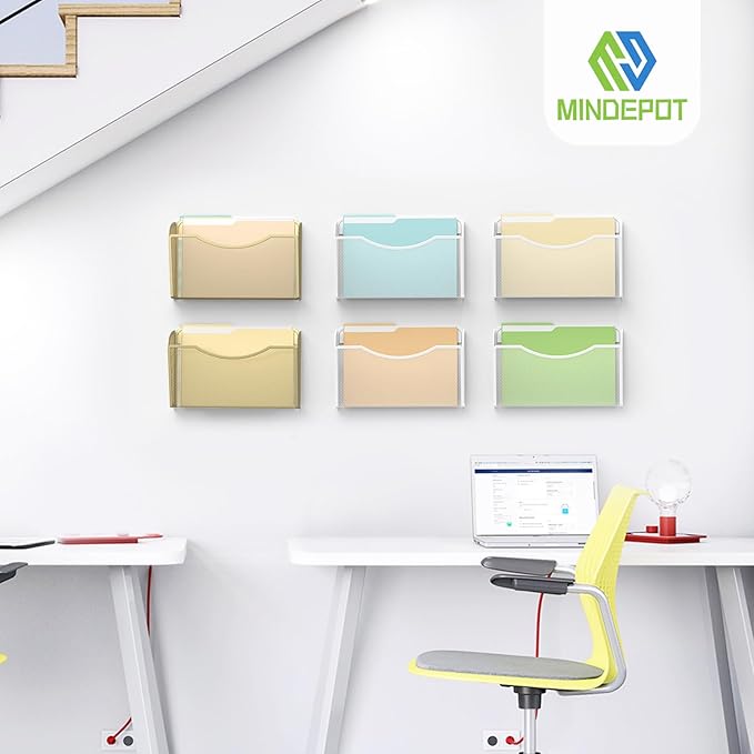 Wall File Organizer,Hanging Wall Mounted File Folder Binder Holder Mail Organizer for Office,Home and School Supplies