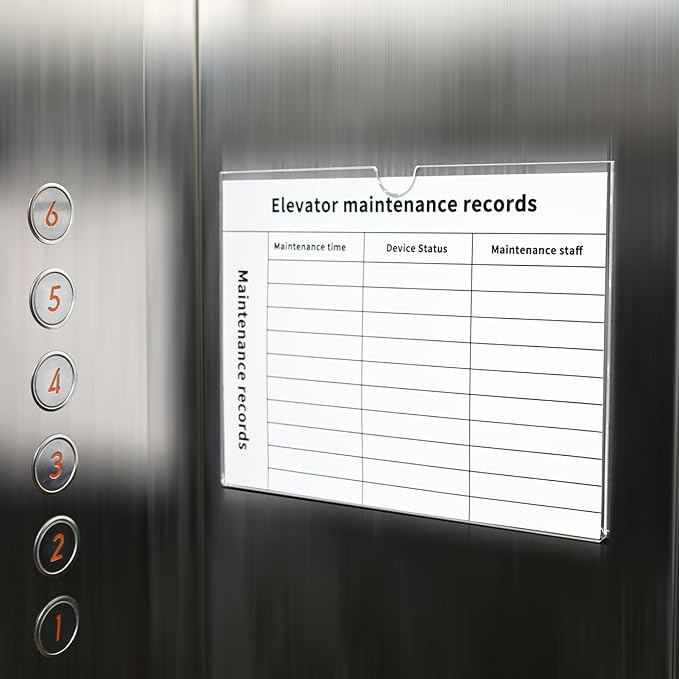 Acrylic Rigid Sign Holder 8.5 x 11 3Pack with Magnet and Self-adhesive, Horizontal and Vertical for Wall/Door/Window/Metal Surface, for Office/Store/Elevator Notices Poster Document Display