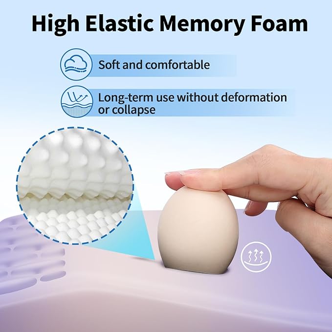 YIWEI Ergonomic Mouse Pad with Wrist Rest Support, Mousepad with Comfortable Memory Foam Wrist Rest and Non-Slip PU Base for Pain Relief, Computer, Laptop, Office, Home (Gradient Purple)