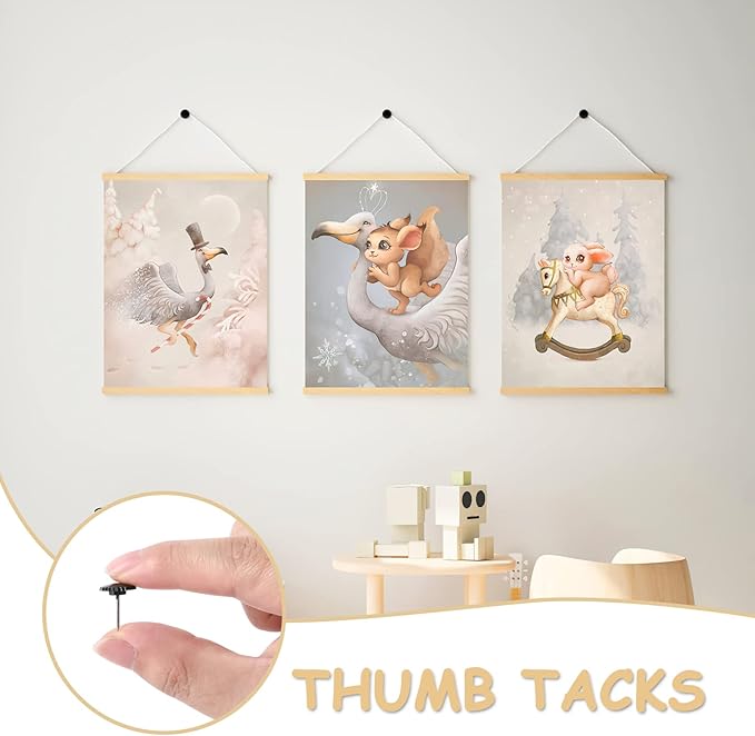 150PCS Black Push Pins, Standard Clear Thumb Tacks Steel Point and Transparent Plastic Head for Bulletin Board, Fabric Marking, Crafts and Office Organization