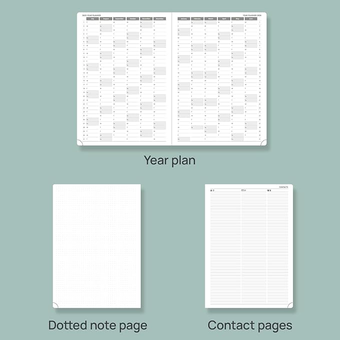 POPRUN 2025-2026 Daily Planner One Page Per Day (Large - 8.25'' x 12'') - Academic Calendar (July 2025 - June 2026), 2025 Day Appointment Book with Monthly Tabs, Hardcover - Violet