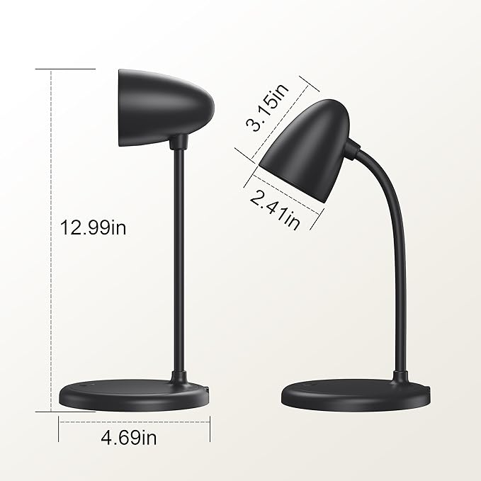 LED Desk Lamp for Home Office,3 Light Colors,Table Lamp,Dimmable Reading Light for Bedside Small Desk Lamp for College Dorm Room,Bedroom Desk Light
